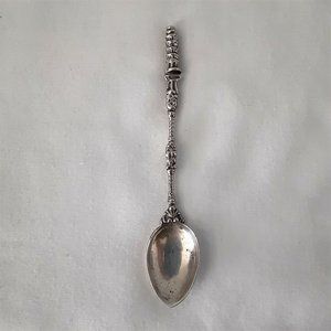 Antique 1800's Leaning Tower of Pisa Collectible Silver Spoon, 800 Hallmark